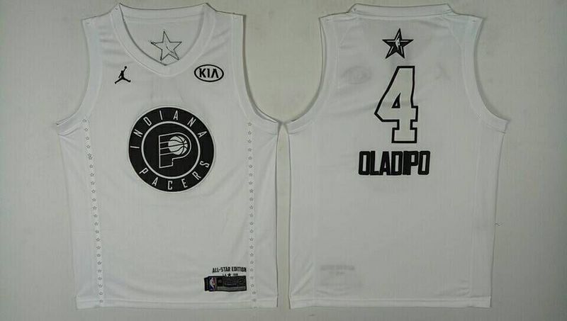 Men Indiana Pacers #4 Oladipo White 2108 All Stars NBA Jerseys->milwaukee bucks->NBA Jersey